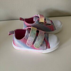 Toddler Pink Purple Sparkle Sneakers Size 8